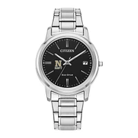 Women's Citizen Watch Silver Navy Midshipmen Eco-Drive Black Dial Stainless Steel Watch