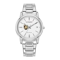 Women's Citizen Watch Silver Army Black Knights Eco-Drive Black Dial Stainless Steel Watch