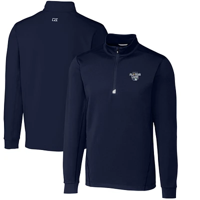 Men's Cutter & Buck  Navy 2023 MLB All-Star Game DryTec Traverse Stretch Big & Tall Quarter-Zip Pullover Top