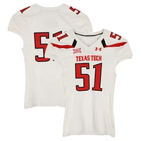 Texas Tech Red Raiders Team-Issued #51 White Jersey from the NCAA Football Season