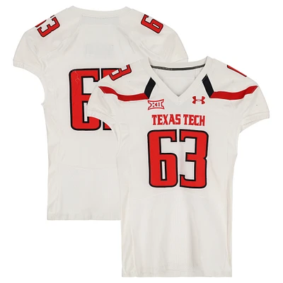 Texas Tech Red Raiders Team-Issued #63 White Jersey from the 2013 NCAA Football Season