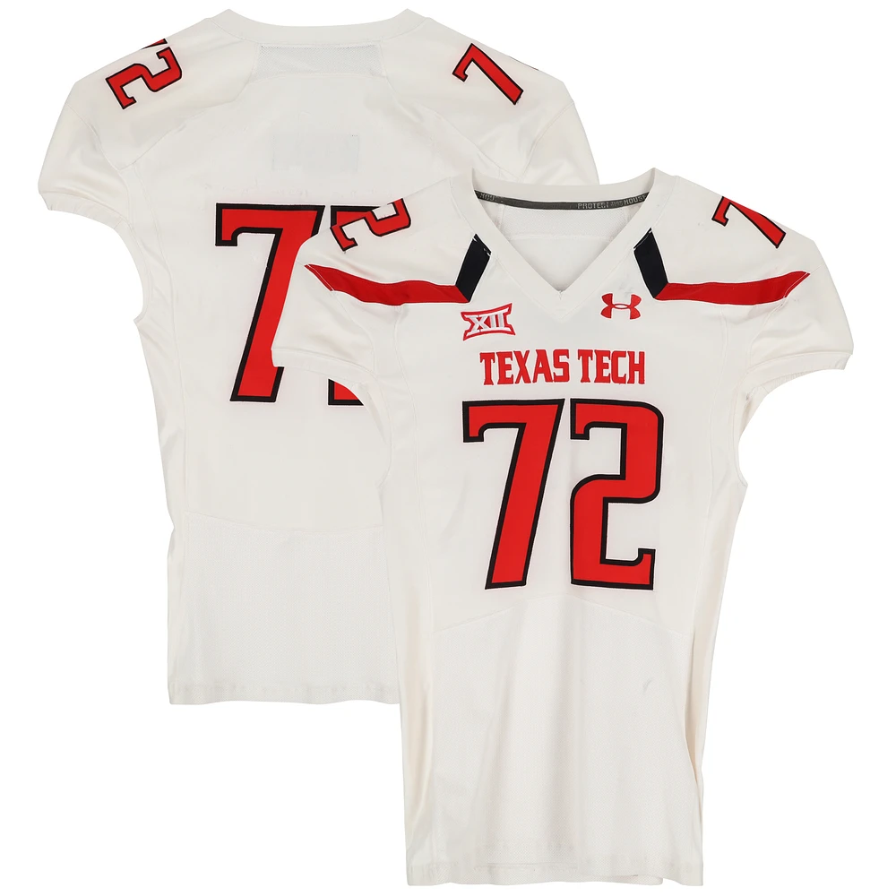 Texas Tech Red Raiders Team-Issued #72 White Jersey from the 2013 NCAA Football Season