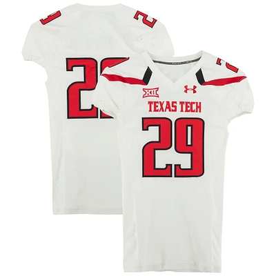 Texas Tech Red Raiders Team-Issued #29 White Jersey from the NCAA Football Season