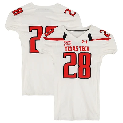 Texas Tech Red Raiders Team-Issued #28 White Jersey from the 2015 NCAA Football Season