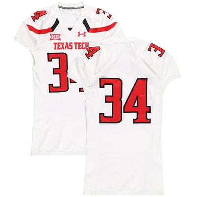 Texas Tech Red Raiders Team-Issued #34 White Jersey from the 2016 NCAA Football Season