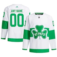 Men's adidas  White Toronto Maple Leafs St. Patricks Alternate Primegreen Authentic Custom Jersey