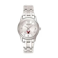 Women's Bulova  Silver Roberts Wesleyan Redhawks Silver-Tone Dial Stainless Steel Quartz Watch