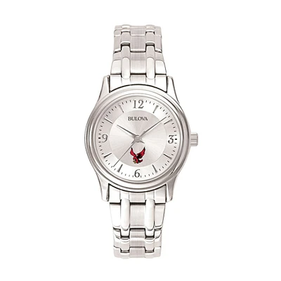 Women's Bulova  Silver Roberts Wesleyan Redhawks Silver-Tone Dial Stainless Steel Quartz Watch