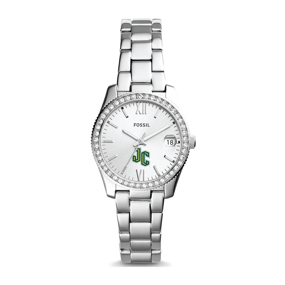 Women's Fossil  Silver New Jersey City Gothic Knights Scarlette Mini Three-Hand Date Watch