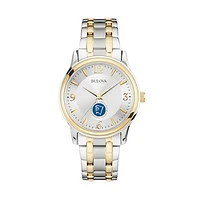 Men's Bulova  Silver/Gold Niagara Falls Culinary Institute Two-Tone Stainless Steel Watch