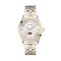 Men's Bulova  Silver/Gold Nicholls State Colonels Two-Tone Stainless Steel Watch