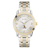 Men's Bulova  Silver/Gold UNC Greensboro Spartans Two-Tone Stainless Steel Watch