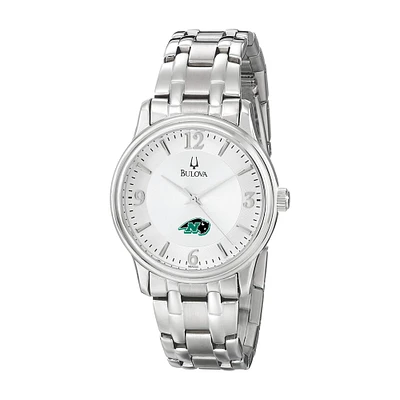 Men's Bulova  Silver Nichols College Bison Stainless Steel Quartz Watch