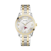 Men's Bulova  Silver/Gold Pierce College Raiders Two-Tone Stainless Steel Watch
