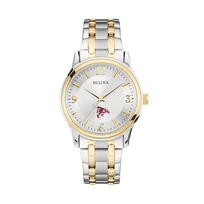 Men's Bulova  Silver/Gold Pierce College Raiders Two-Tone Stainless Steel Watch