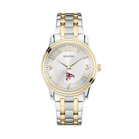Men's Bulova  Silver/Gold Pierce College Raiders Two-Tone Stainless Steel Watch