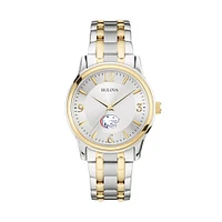 Men's Bulova  Silver/Gold South Alabama Jaguars Two-Tone Stainless Steel Watch