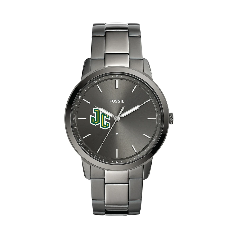Men's Fossil Gray New Jersey City Gothic Knights Minimalist Three-Hand Smoke Watch