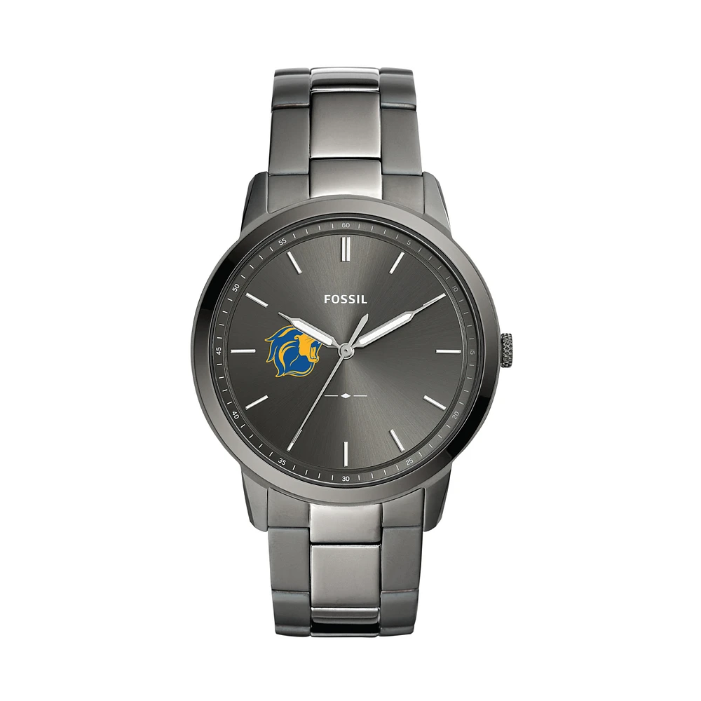 Men's Fossil Gray College of New Jersey Lions Minimalist Three-Hand Smoke Watch