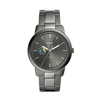 Men's Fossil  Gray College of New Jersey Lions Minimalist Three-Hand Smoke Watch