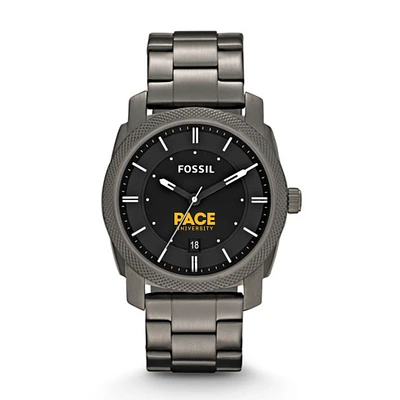 Men's Fossil Pace University Setters Machine Smoke Stainless Steel Watch