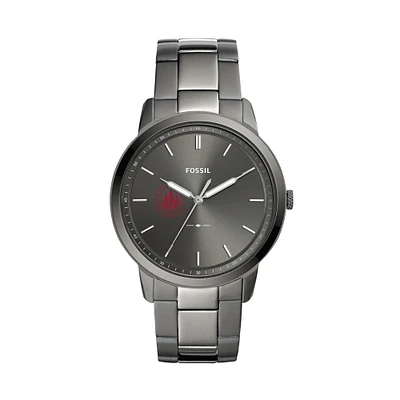 Men's Fossil  Gray Rhode Island Anchormen Minimalist Three-Hand Smoke Watch
