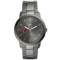 Men's Fossil  Gray Roberts Wesleyan Redhawks Minimalist Three-Hand Smoke Watch