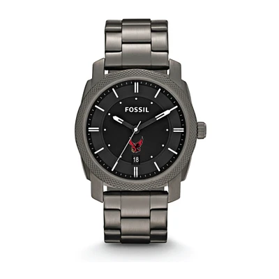 Men's Fossil Roberts Wesleyan Redhawks Machine Smoke Stainless Steel Watch