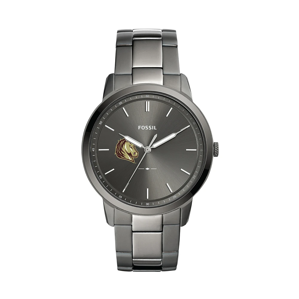 Men's Fossil Gray Southwest Minnesota State Mustangs Minimalist Three-Hand Smoke Watch
