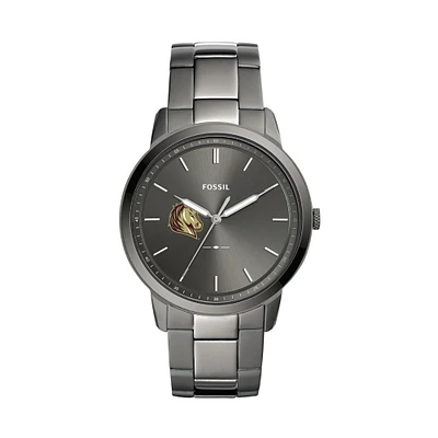 Men's Fossil  Gray Southwest Minnesota State Mustangs Minimalist Three-Hand Smoke Watch