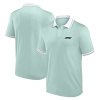 Men's Green Formula 1 Merchandise Liquify Badge Textured Polo