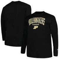 Men's Champion Black Purdue Boilermakers Big & Tall Arch Long Sleeve T-Shirt