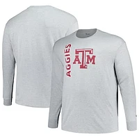 Men's Champion Heather Gray Texas A&M Aggies Big & Tall Mascot Long Sleeve T-Shirt