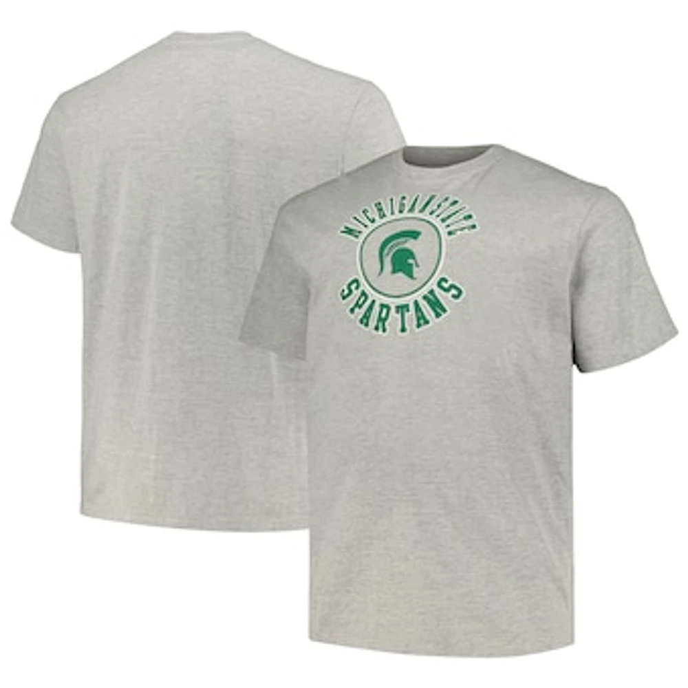 Men's Champion Heather Gray Michigan State Spartans Big & Tall Circle Logo T-Shirt