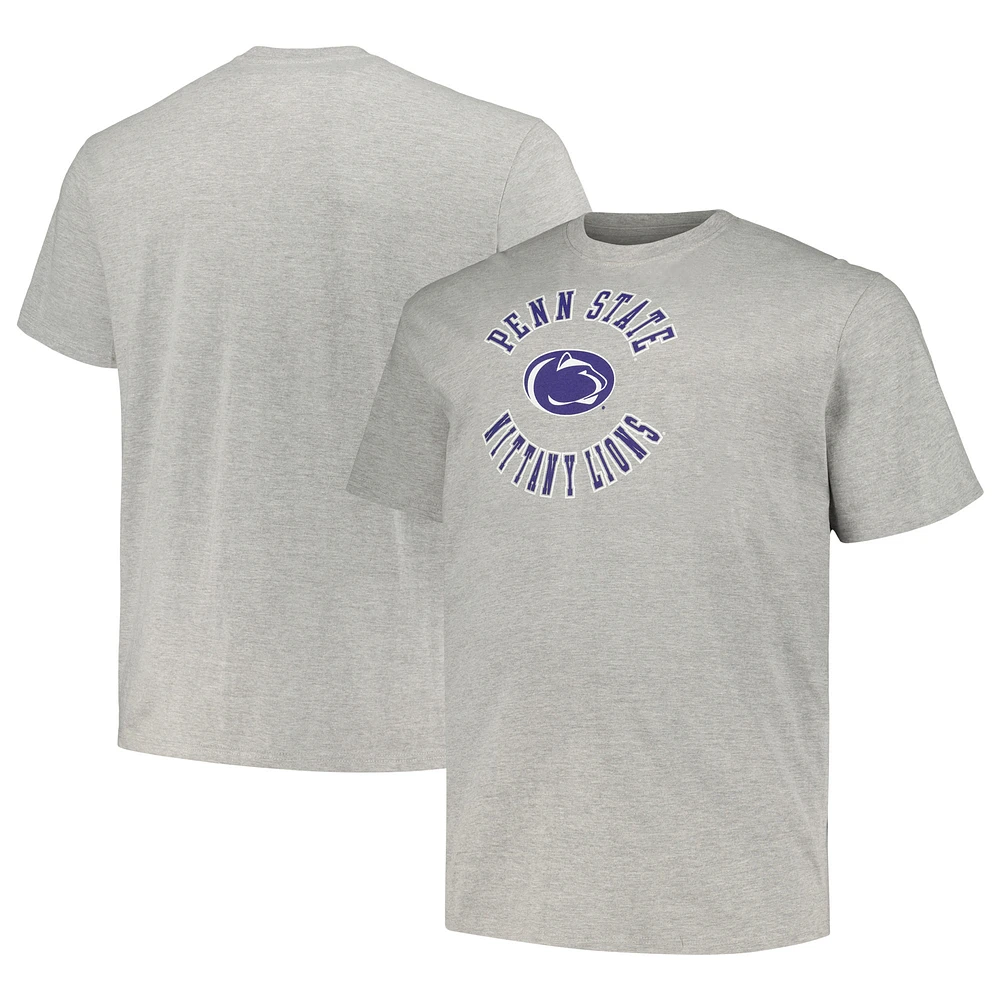 Men's Champion Heather Gray Penn State Nittany Lions Big & Tall Circle Logo T-Shirt