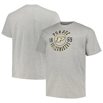 Men's Champion Heather Gray Purdue Boilermakers Big & Tall Circle Logo T-Shirt