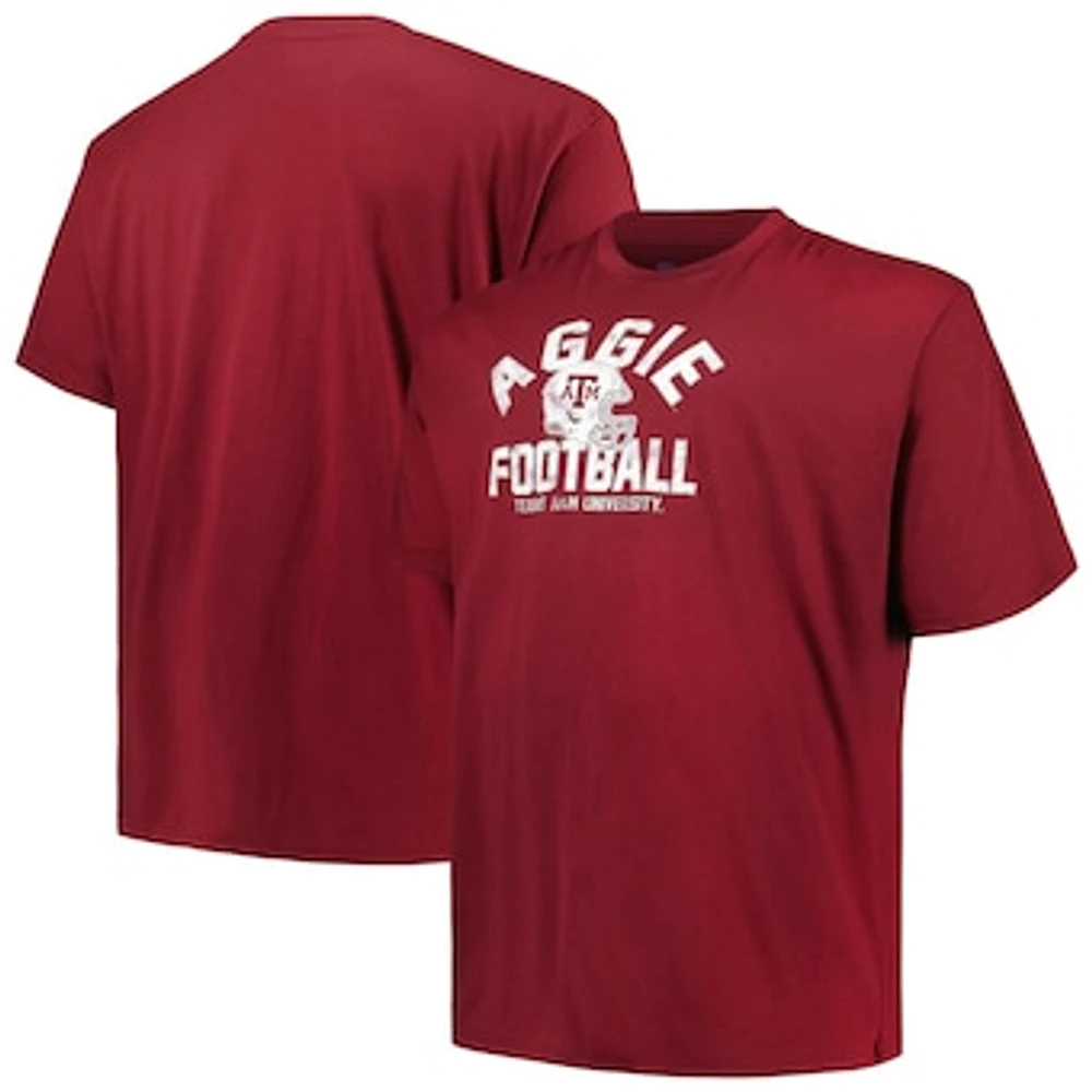 Men's Champion Maroon Texas A&M Aggies Big & Tall Football Helmet T-Shirt