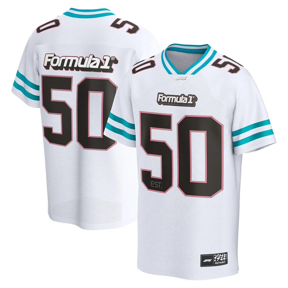 Men's White Formula 1 Miami Grand Prix Football Jersey