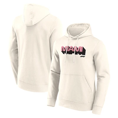 Men's White Formula 1 Miami Grand Prix Fleece Pullover Hoodie