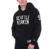 Men's Starter x NHL Black Ice Black Seattle Kraken Pullover Hoodie