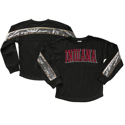 Girls Youth Gameday Couture  Black Indiana Hoosiers Guess Who's Back Long Sleeve T-Shirt