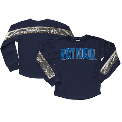 Girls Youth Gameday Couture  Navy West Florida Argonauts Guess Who's Back Long Sleeve T-Shirt