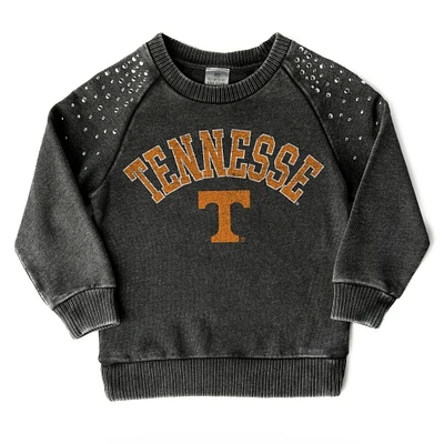 Girls Youth Gameday Couture  Charcoal Tennessee Volunteers Don't Blink Studded Long Sleeve T-Shirt