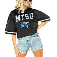 Women's Gameday Couture  Black MTSU Blue Raiders Striped Game Face Fashion Jersey
