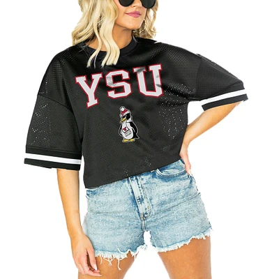 Women's Gameday Couture  Black Youngstown State Penguins Game Face Fashion Jersey
