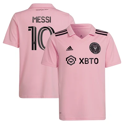 Youth adidas Lionel Messi Pink Inter Miami CF 2023 The Heart Beat Kit Replica Jersey