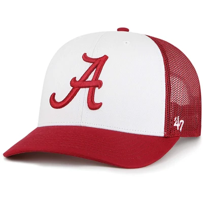 Men's '47 White/Crimson Alabama Crimson Tide Freshman Trucker Adjustable Hat