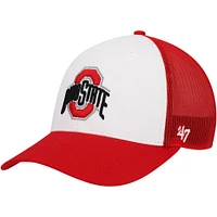 Men's '47 White/Scarlet Ohio State Buckeyes Freshman Trucker Adjustable Hat