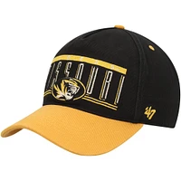 Men's '47 Black Missouri Tigers Double Header Hitch Adjustable Hat