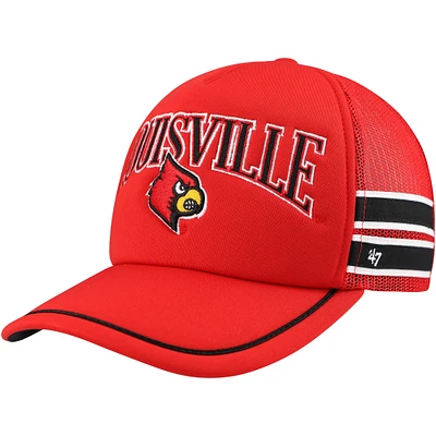 Men's '47 Red Louisville Cardinals Sideband Trucker Adjustable Hat